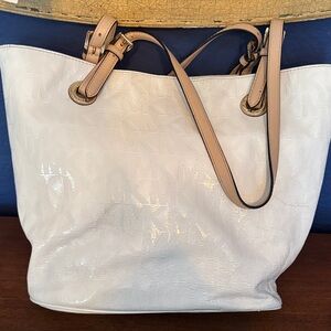 Michael Kors glossy White Tote Bag